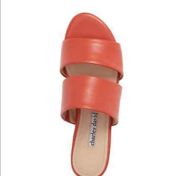 - Charles David SIAMESE slide  salmons shade double strap across instep 7.5 - Picture 7 of 15